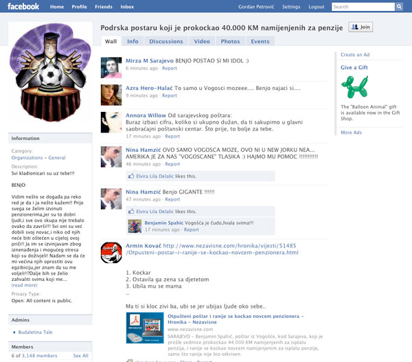 Facebook po&scaron;tar