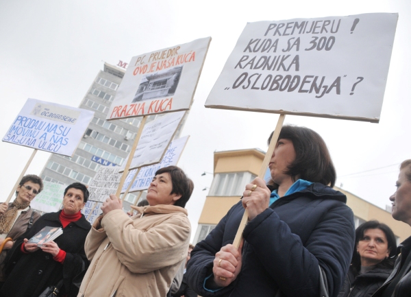 protest radnika Oslobođenja; FOTO: A. Čavić