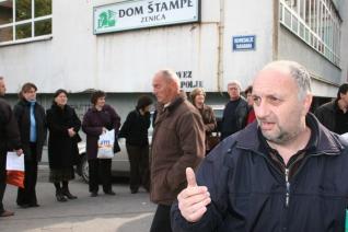Protest radnika Doma &scaron;tampe Zenica