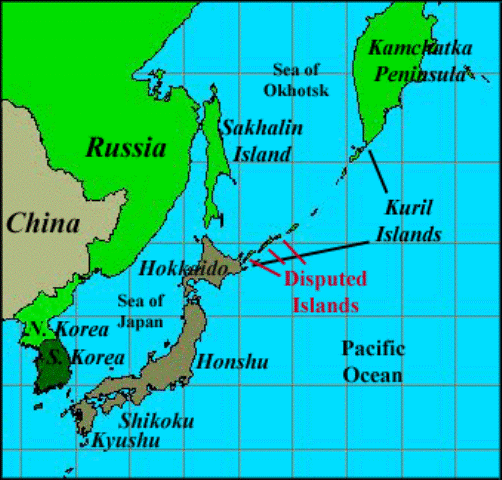 Kurilska ostrva, mapa