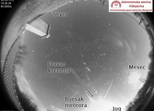 Meteorit snimljen u Srbiji