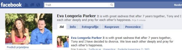 Status Eve Longorije na Facebooku