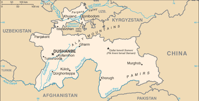 tadzikistan - karta