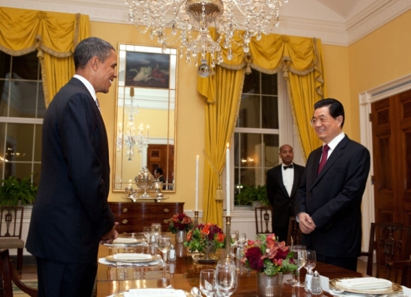 Barak Obama i Hu Đintao na večeri