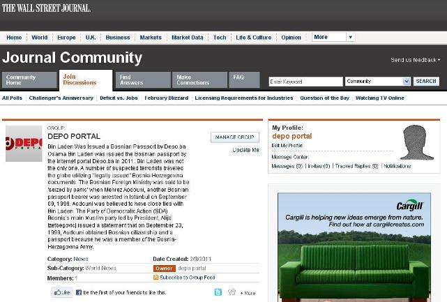 Depo izdao bh. pasoš Osami bin Ladenu Depo izdao bh. pasoš Osami bin Ladenu