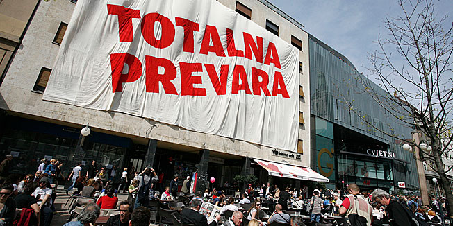 Protesti na Cvjetnom trgu