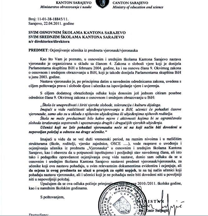 Dopis &scaron;kolama u KS