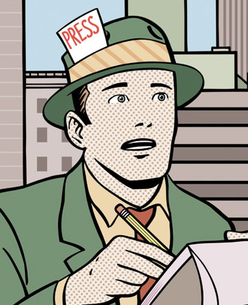 novinar, ilustracija