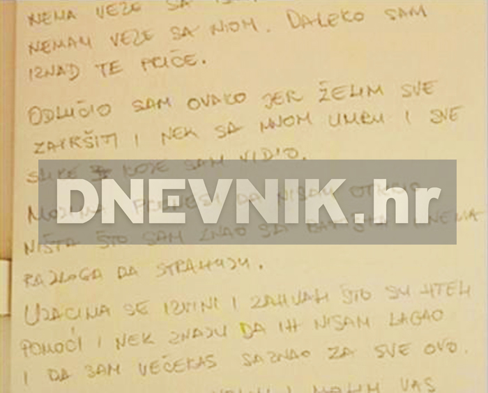 Optrostajno pismo Dragana Paravinje/Foto: Dnevnik.hr