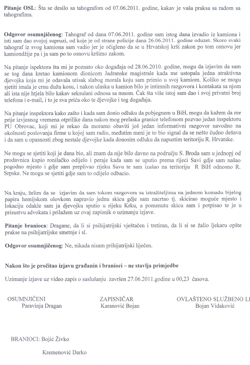 Iskaz Dragana Paravinje