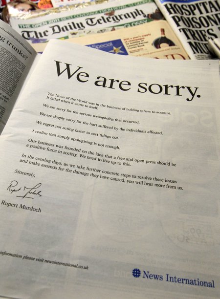 Rupert Murdoch - We are sorry