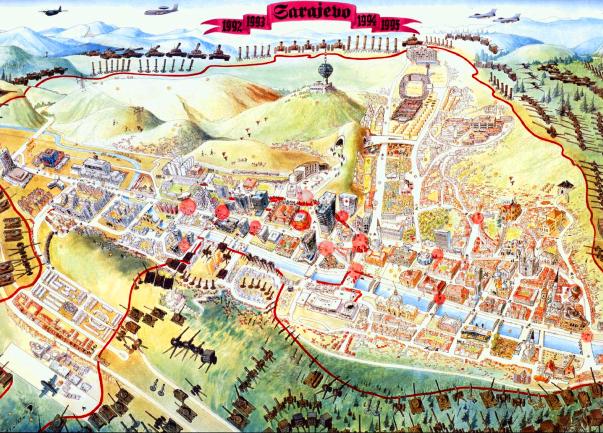 mapa opsade sarajeva