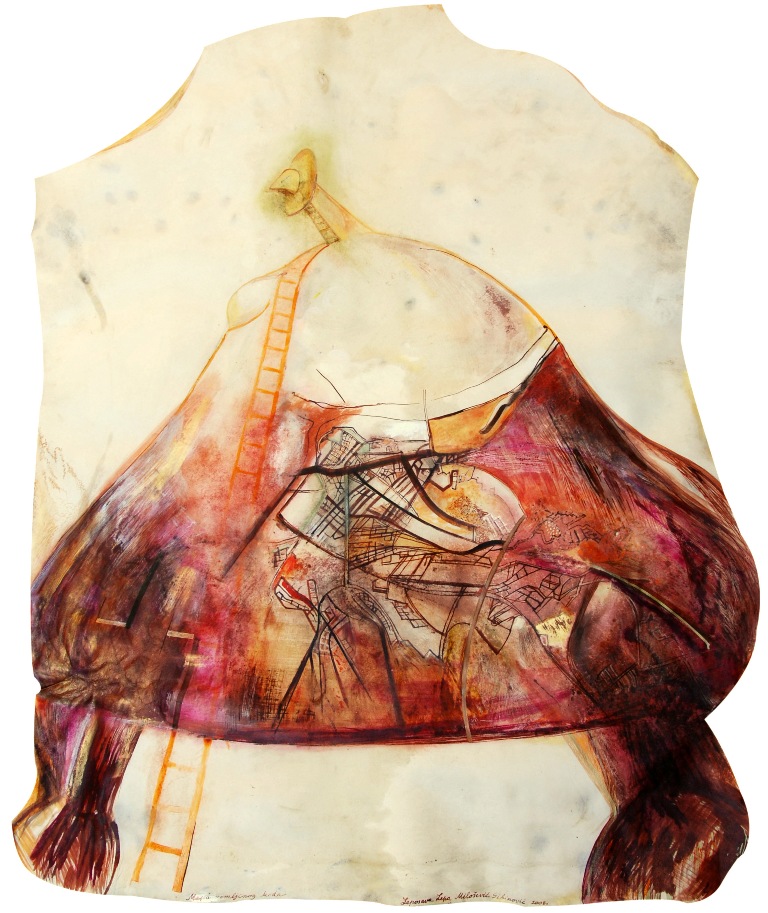 Pergament Leposava Milosevic Sibinovic_Mapa zemljinog koda Pergament Leposava Milosevic Sibinovic_Mapa zemljinog koda