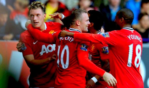 Nogometa&scaron;i Uniteda proslavljaju pobjedu; foto: Getty Images