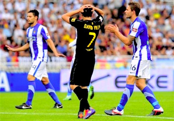 Reakcija Davida Ville nakon utakmice; foto: AP