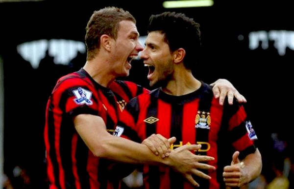 Edin Džeko i Kun Aguero; foto: AP
