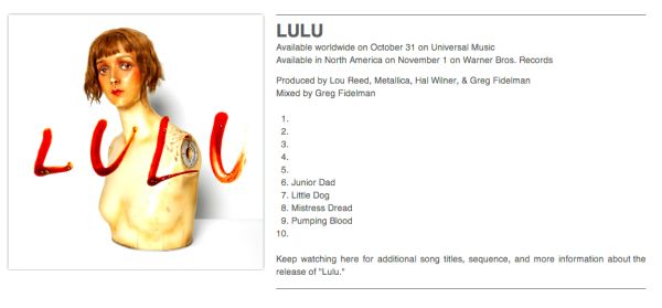 Omot albuma Lulu; foto: Rockvillemusicmagazine.com