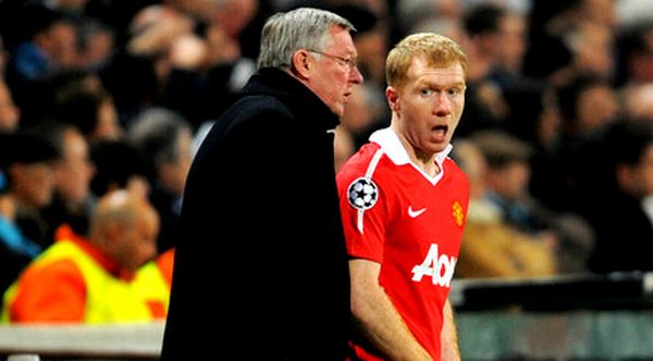 Paul Scholes i Alex Ferguson; foto: Getty Images