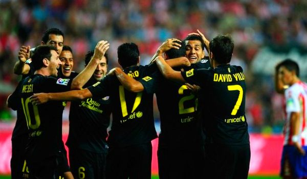 Nogometa&scaron;i Barcelone slave Adrianov pogodak; foto: Getty Images