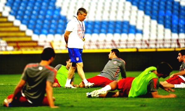 Vladimir Petrović na treningu reprezentacije Srbije; foto: Getty Images