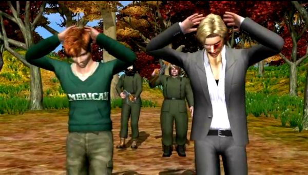 Dvojica Bošnjaka, Jusuf i Mustafa, dok koračaju s rukama iznad glave, tiho govore da je trebalo da pobjegnu, a ne da se predaju; screenshot: YouTube Dvojica Bošnjaka, Jusuf i Mustafa, dok koračaju s rukama iznad glave, tiho govore da je trebalo da pobjegnu, a ne da se predaju; screenshot: YouTube