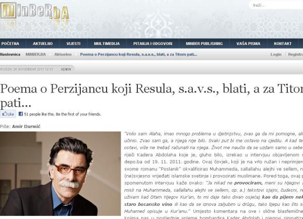 Reakcija na intervju Kadera Abdolaha