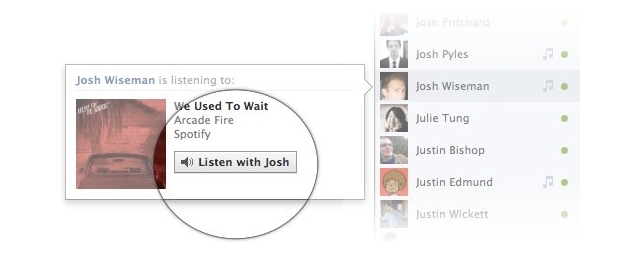 Zajedničko slu&scaron;anje muzike na facebooku