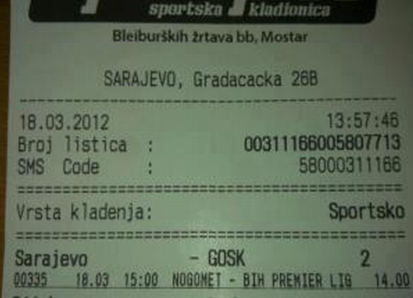 kladioničarski listić