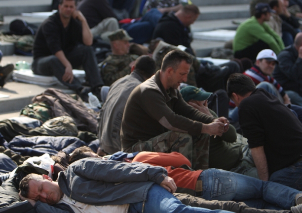 Protest boraca ispred Parlamenta BiH Protest boraca ispred Parlamenta BiH