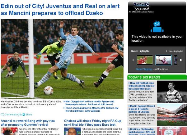 daily mail dzeko