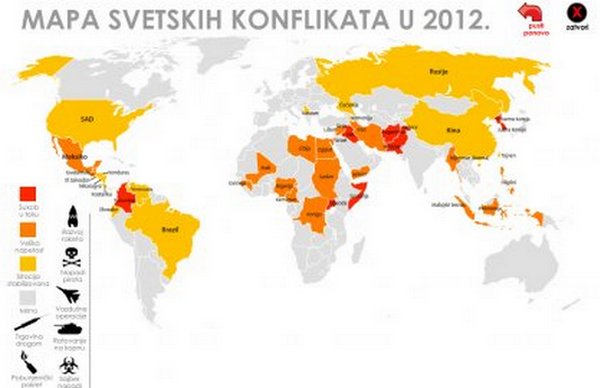 Mapa svJetskih konflikata u 2012. godini