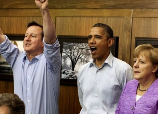 obama, cameron i merkel gledaju finale lige prvaka