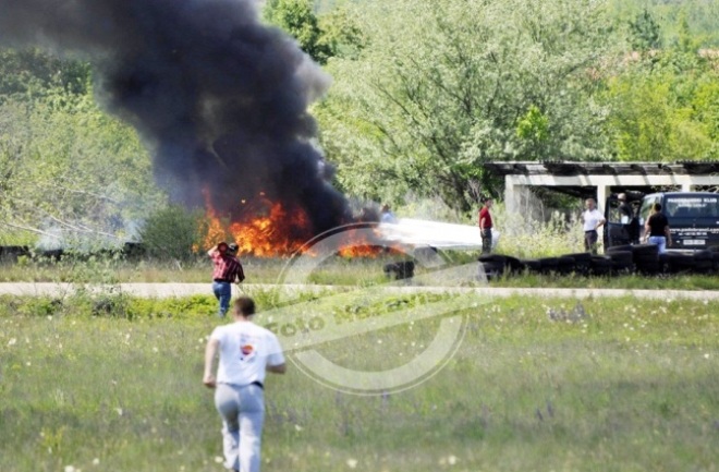 Pad aviona u Zalužanima kod Banjaluke/ Foto: Nezavisne novine