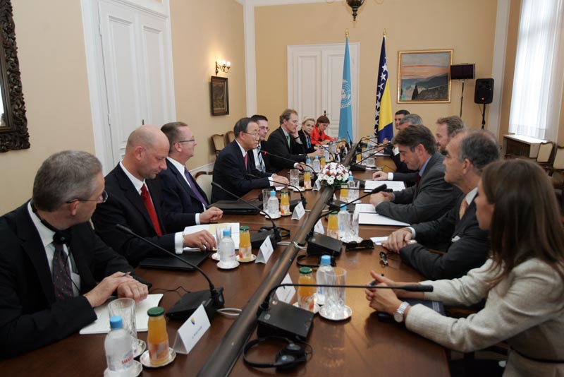Ban Ki-moon sa članovima Predsjedni&scaron;tva BiH/ Foto. DEPO PORTAL
