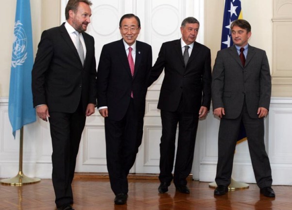 Ban Ki-moon sa članovima Predsjedni&scaron;tva BiH/ Foto. DEPO PORTAL