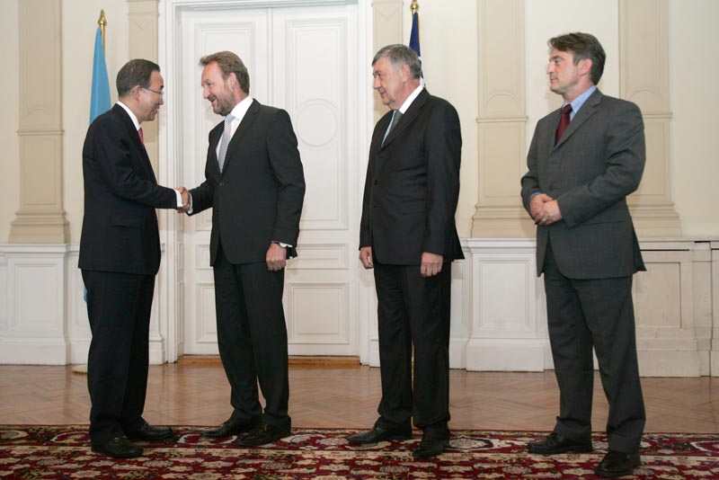 Ban Ki-moon sa članovima Predsjedni&scaron;tva BiH/ Foto. DEPO PORTAL