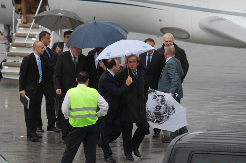 Michel Platini na sarajevskom aerodromu