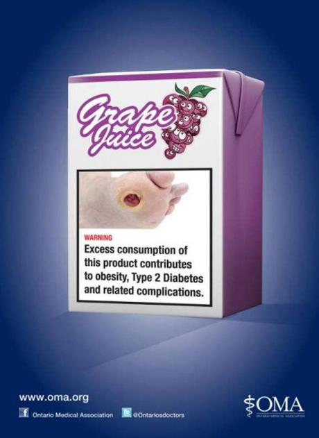 naljepnica na nezdravoj hrani