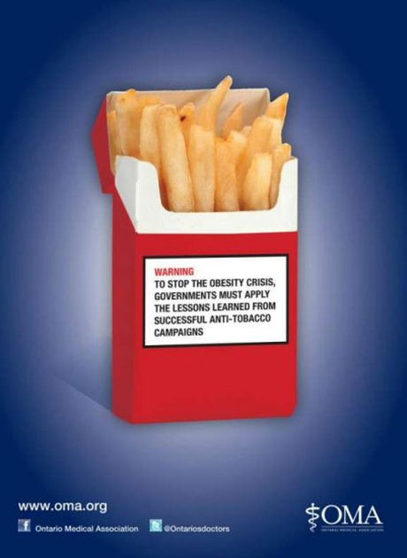 naljepnica na nezdravoj hrani