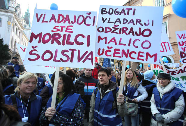 Protesti u Ljubljani, FOTO: Delo