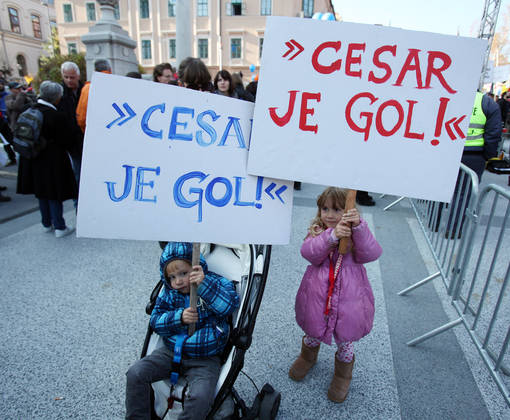 Protesti u Ljubljani, FOTO: Delo