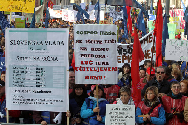 Protesti u Ljubljani, FOTO: Delo