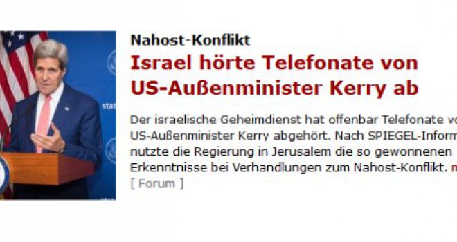 Izraelci prisluškivali Kerryjev telefonski razgovor!