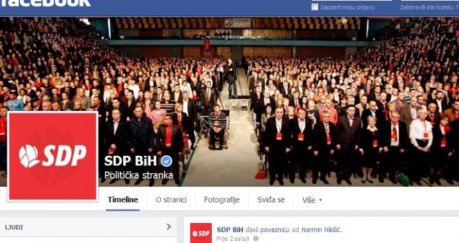 Stranica SDP-a prva i jedina u BiH koju je verificirao Facebook