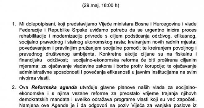 Šta tačno donosi agenda koju su diktirali stranci i zašto se krije od građana BiH? Ko će provesti te reforme?