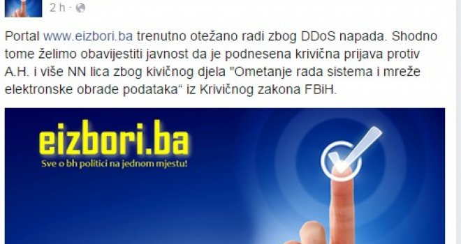 Aktivista SDP Zlatan Husić oborio portal www.eizbori.ba!!