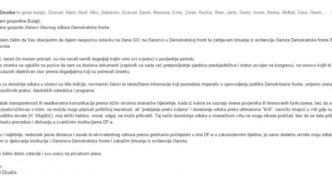 Nakon isključenja Suljagića i Bajrovića, još tri člana Glavnog odbora podnijela ostavku!