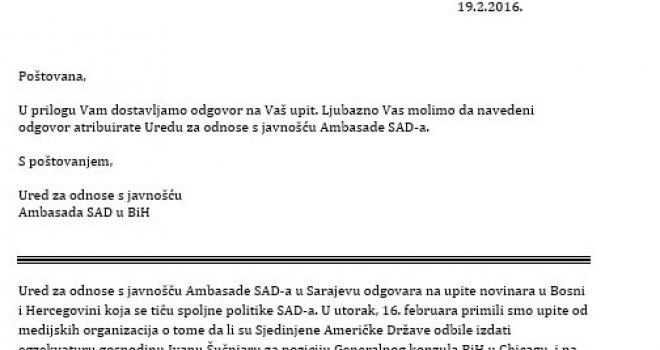 Odgovor na hajku koju je protiv agencije Patria pokrenuo portal Poskok: Zašto Ivan Šušnjar neće biti konzul u Čikagu?!