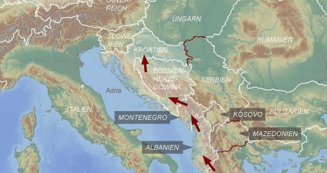 Mapa nove rute: Od sada će izbjeglice s Bliskog istoka ići i kroz BiH 