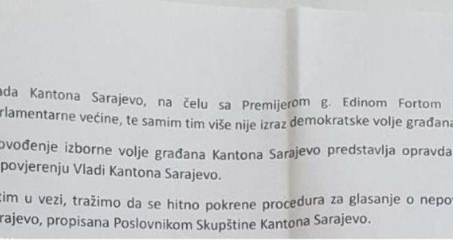 Pogledajte dokument: Koji zastupnici su potpisali zahtjev za smjenu Vlade KS?